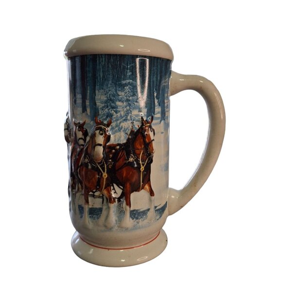 2007 Budweiser Winters Calm Clydesdale Beer Stein Ceramarte Brazil Box & COA - Picture 3 of 14